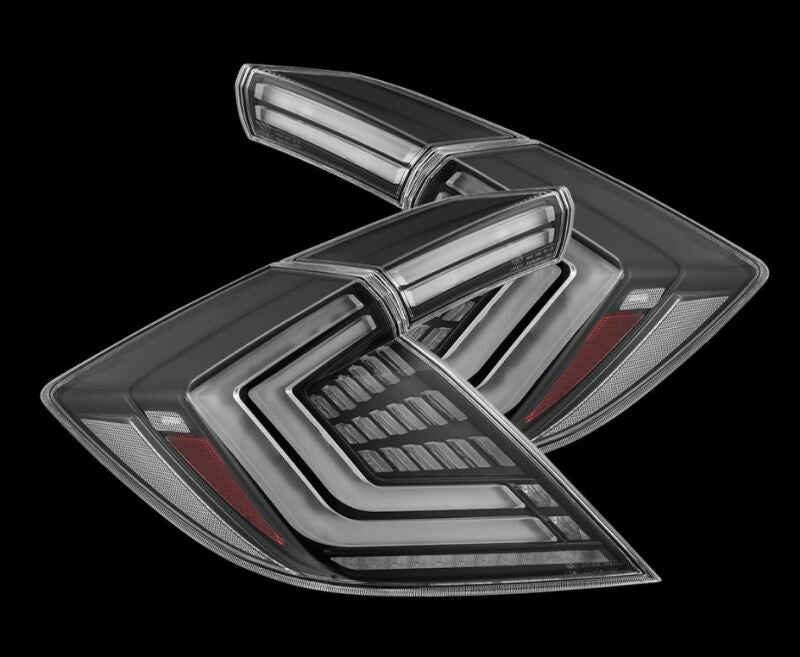 AlphaRex 16-21 Honda Civic Hatchback / Type-R FK8 Nova-Series LED Tail Lights (Pair) - Black Tail Lights AlphaRex