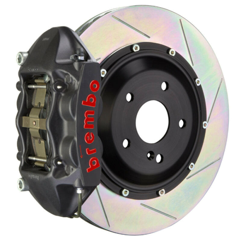 Brembo 09-15 7-Series Rr GTS BBK 4Pis Cast 380x28 2pc Rotor Slotted Type1-Black HA Brake Kits - Performance Slot Brembo