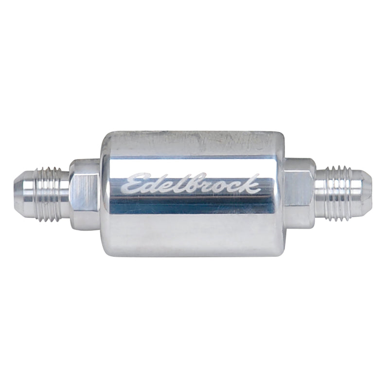 Russell Performance Polished Aluminum (3in Length 1-1/4in dia. -6 male inlet/outlet) Fuel Filters Russell
