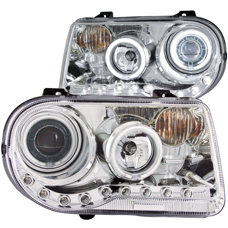 ANZO 2005-2010 Chrysler 300C Projector Headlights w/ Halo Chrome (CCFL) G2 Headlights ANZO