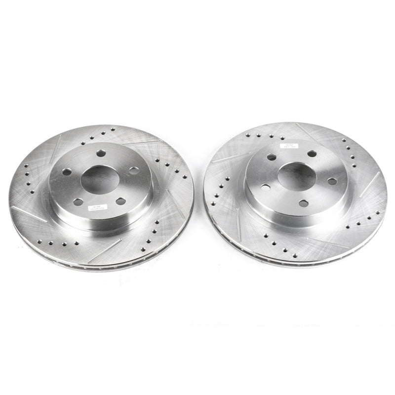 Power Stop 96-00 Toyota RAV4 Front Evolution Drilled & Slotted Rotors - Pair Brake Rotors - Slot & Drilled PowerStop