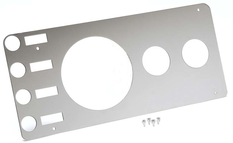Kentrol 76-86 Jeep CJ Gauge Cover Without Radio Opening - Polished Silver Gauges Kentrol