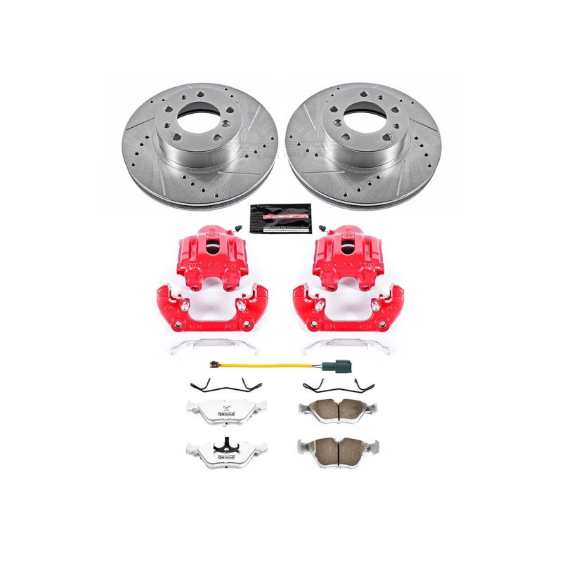 Power Stop 87-89 BMW 735i Front Z26 Street Warrior Brake Kit w/Calipers Brake Kits - Performance D&S PowerStop