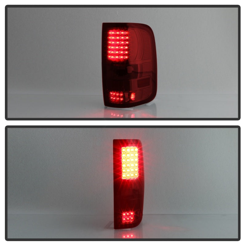 xTune Ford F150 Styleside 04-08 LED Tail Lights Red Clear ALT-ON-FF15004-LED-RC Tail Lights SPYDER