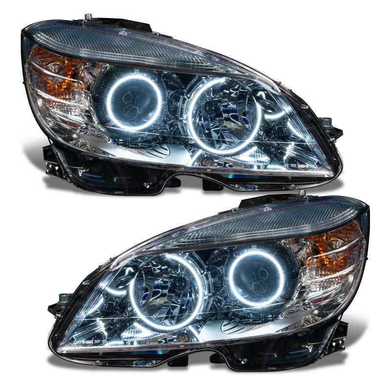 Oracle 08-11 Mercedes Benz C-Class Pre-Assembled Headlights - Chrome Housing - White Headlights ORACLE Lighting