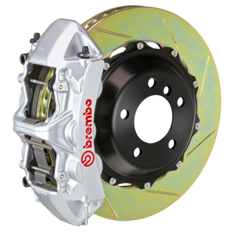 Brembo 08-17 S5/09-16 S4 Front GT BBK 6 Piston Cast 380x32 2pc Rotor Slotted Type1-Silver Brake Kits - Performance Slot Brembo