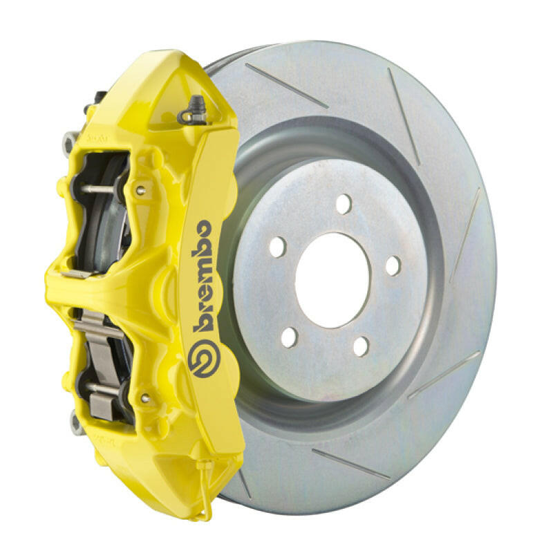 Brembo 16+ Camaro LS/LT/SS Front GT BBK 6 Piston Cast 355x32 1pc Rotor Slotted Type1-Yellow Brake Kits - Performance Slot Brembo