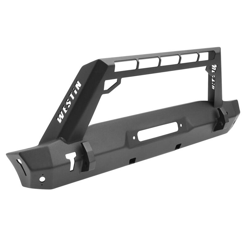 Westin 18-19 Jeep Wrangler JL Stubby Front Bumper - Textured Black Bumpers - Steel Westin