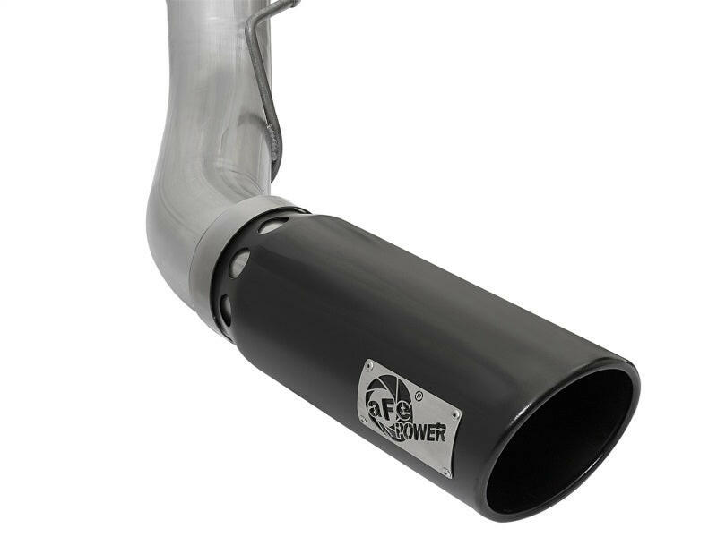 aFe ATLAS 5in DPF-Back Alum Steel Exhaust System w/Black Tip 2017 Ford Diesel Trucks V8-6.7L (td) DPF Back aFe