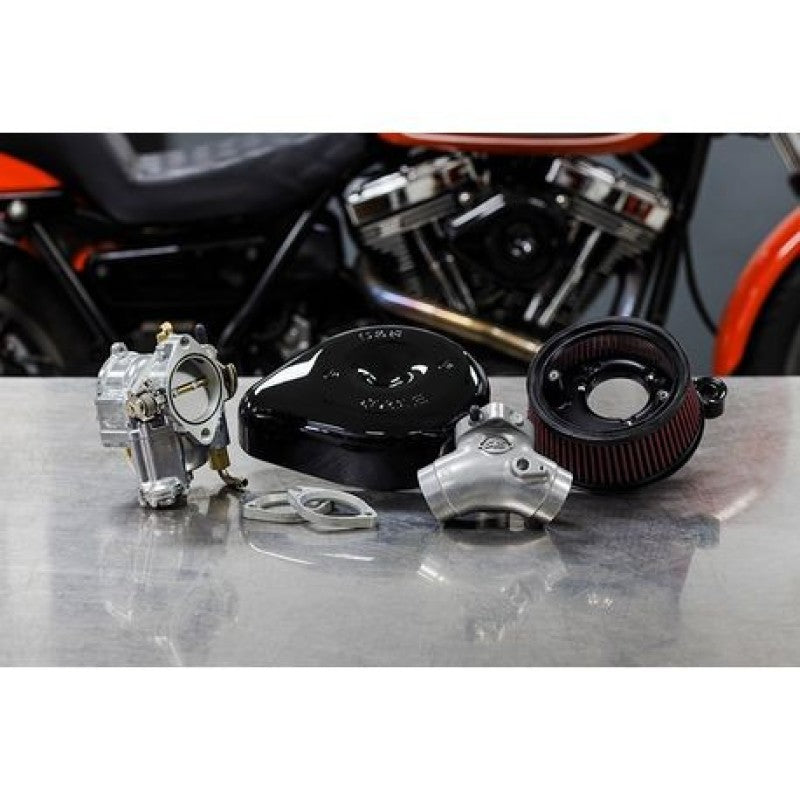 S&S Cycle 84-99 BT Super E Carburetor & Stealth Air Cleaner Kit w/ Black Teardrop Air Intake Components S&S Cycle