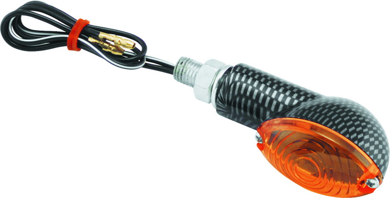 BikeMaster Ministalk Marker Light Oval Carbon/Amber Sidemarkers & Indicators BikeMaster