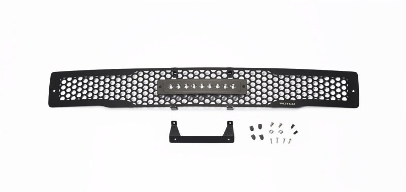 Putco 15-17 Ford F-150 - SS Black Punch Design w/ 10in Luminix Light bar Bumper Grille Inserts Grilles Putco