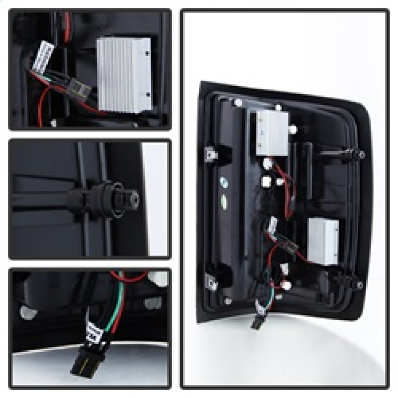 Spyder 14-18 Chevy 1500 / 15-19 GMC 3500 Dually / Bar LED Tail Lights Blk Smke ALT-YD-CS14-LBLED-BSM Tail Lights SPYDER