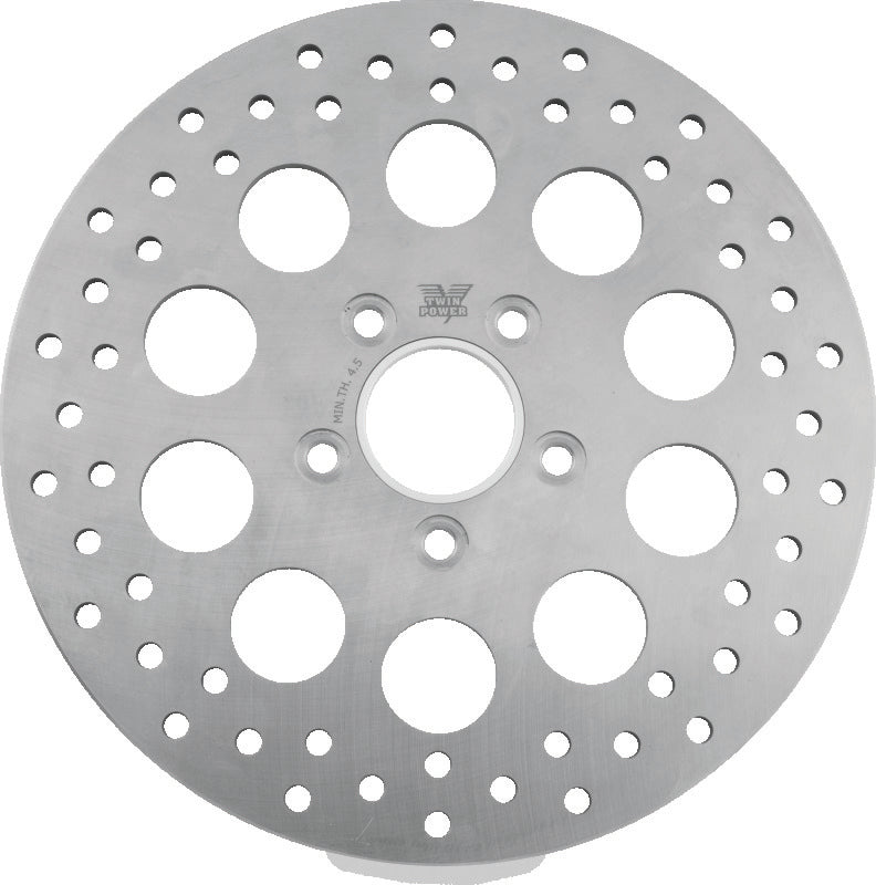 Twin Power 84-17 Big Twin Exc 08-17 FLH FLT Rear 11.5 Solid Rotor Holes Brake Rotors - OE TwinPower