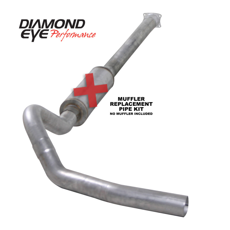 Diamond Eye KIT 4in Catback MFLR RPLCMENT PIPE Single AL: 01-05 CHEVY/GMC 6.6L 2500/3500 Catback Diamond Eye Performance