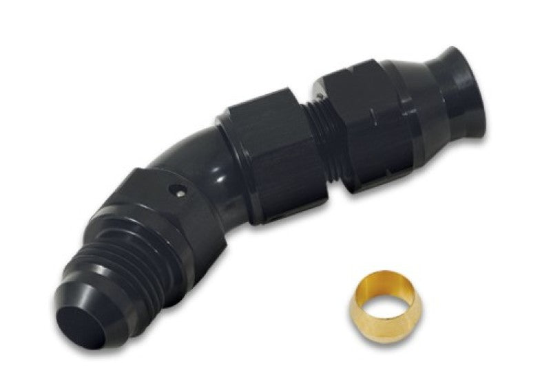 Vibrant 45 Degree 1/2in Tube to Male -8AN Flare Adapter w/ Olive Inserts Fittings Vibrant