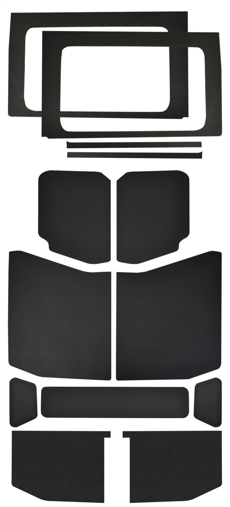 DEI 18-23 Jeep Wrangler JL 4-Door Boom Mat Complete Headliner Kit - 13 Piece - Black Leather Look Hard Top Accessories DEI