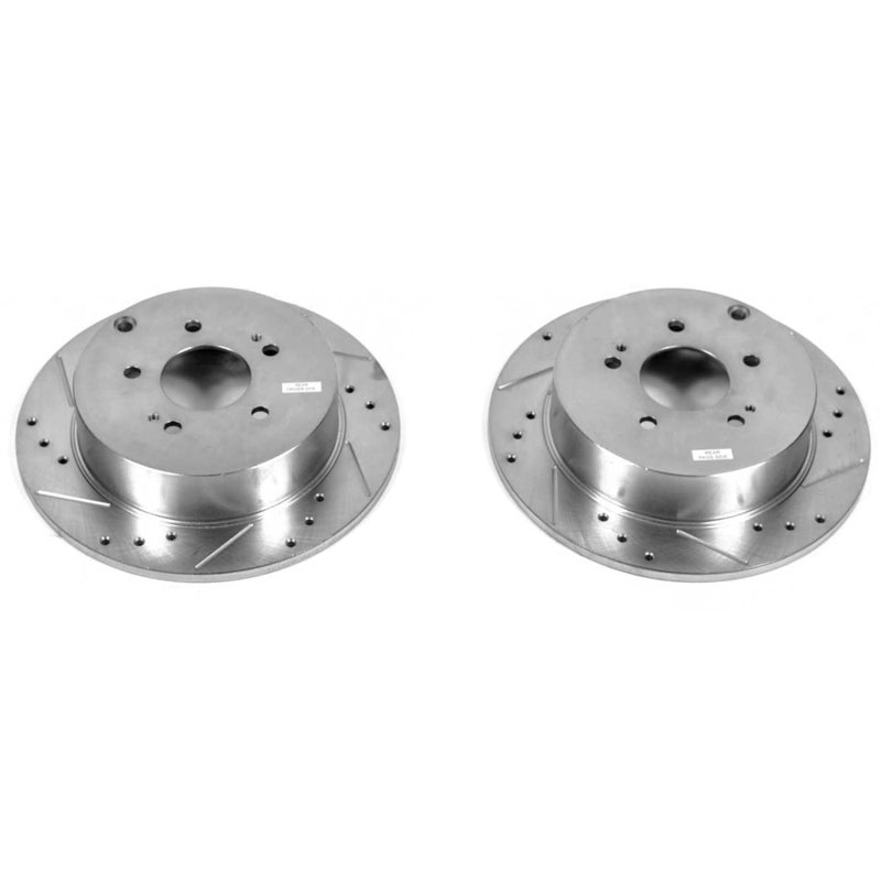 Power Stop 04-08 Mitsubishi Endeavor Rear Evolution Drilled & Slotted Rotors - Pair Brake Rotors - Slot & Drilled PowerStop