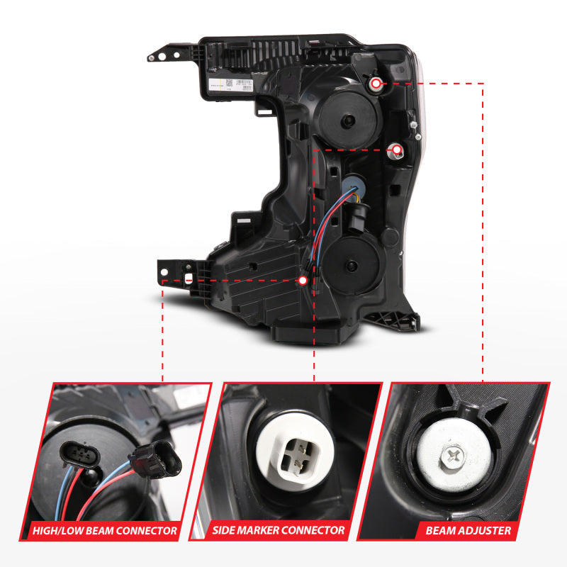 ANZO 20-22 Ford Super Duty (Halogen) Z-Series Full LED Proj Headlights SeqSig - Pass. Side ONLY Headlights ANZO