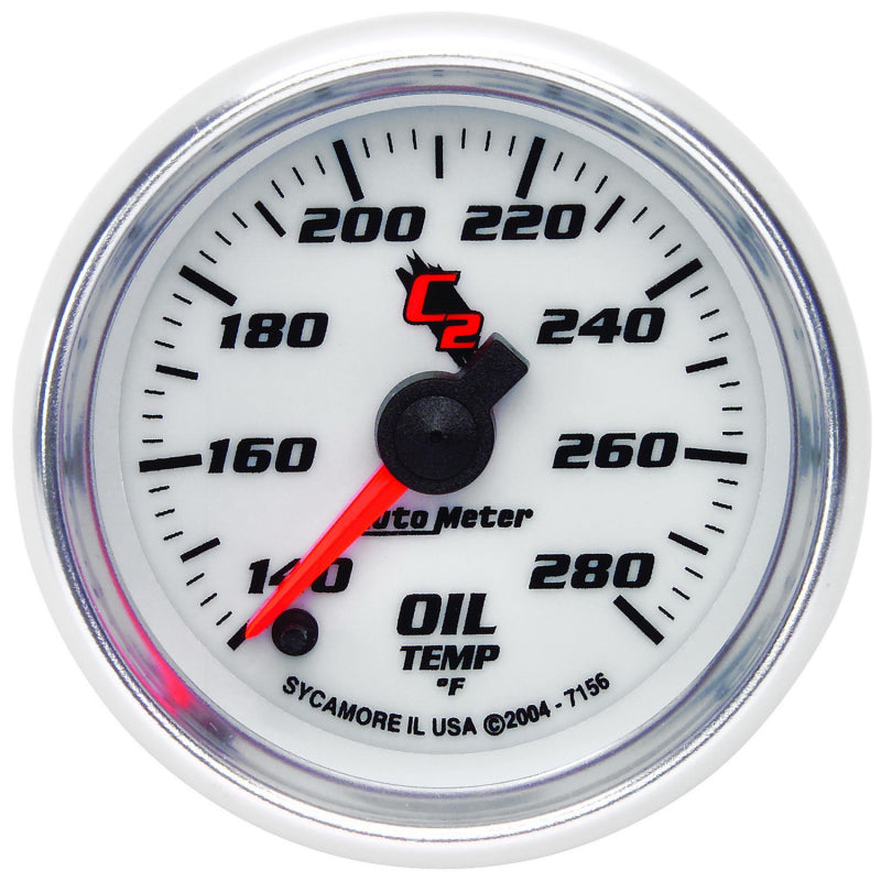 Autometer C2 52mm 140 - 280 Deg. F Electronic Oil Temp Gauge Gauges AutoMeter