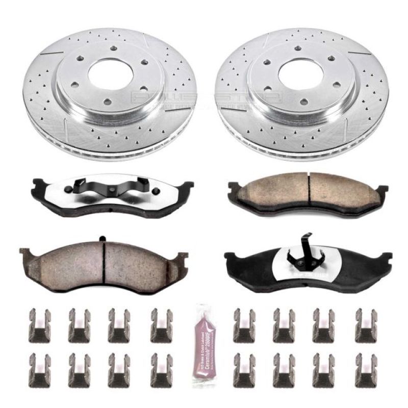 Power Stop 90-99 Jeep Cherokee Front Z36 Truck & Tow Brake Kit Brake Kits - Performance D&S PowerStop