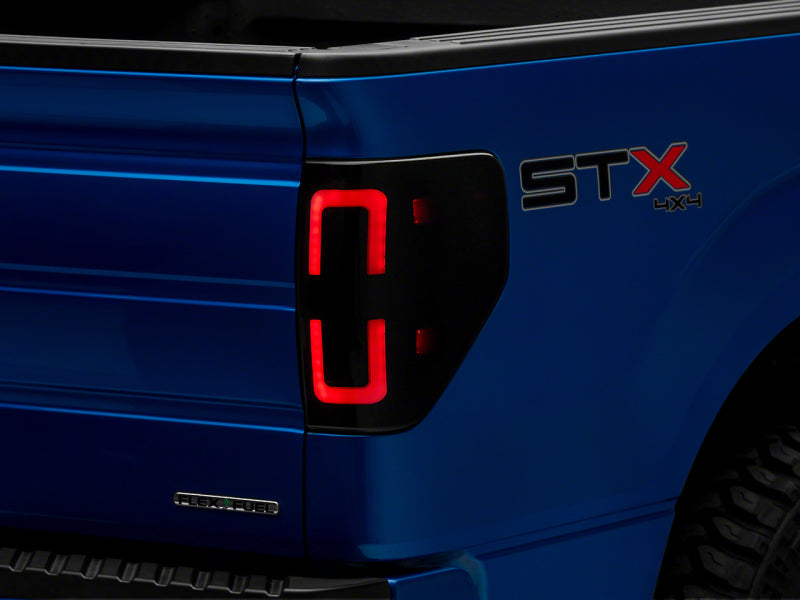 Raxiom 09-14 Ford F-150 Styleside Axial Series LED Tail Lights w/ Halo- Blk Housing (Smoked Lens) Tail Lights Raxiom