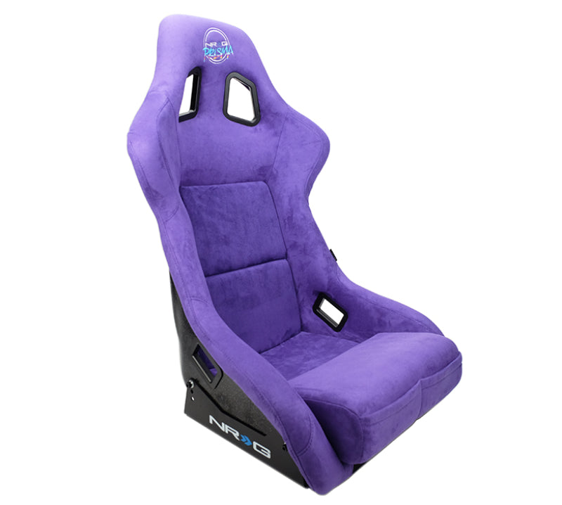 NRG FRP Bucket Seat PRISMA Edition W/ pearlized Back Purple Alcantara - Large Race Seats NRG