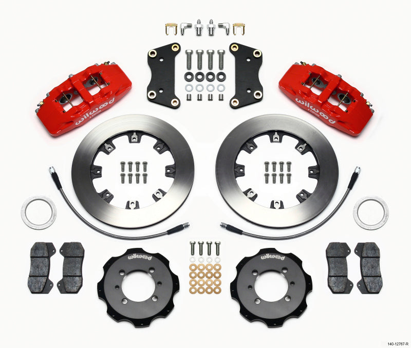 Wilwood Dynapro 6 Front Hat Kit 12.19in Red 2012 Fiat 500 w/ Lines Big Brake Kits Wilwood