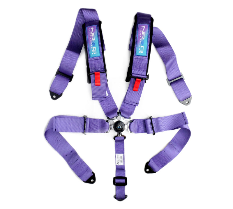 NRG SFI 16.1 5Pt 3 Inch Seat Belt Harness with Pads / Cam Lock - Purple Seat Belts & Harnesses NRG
