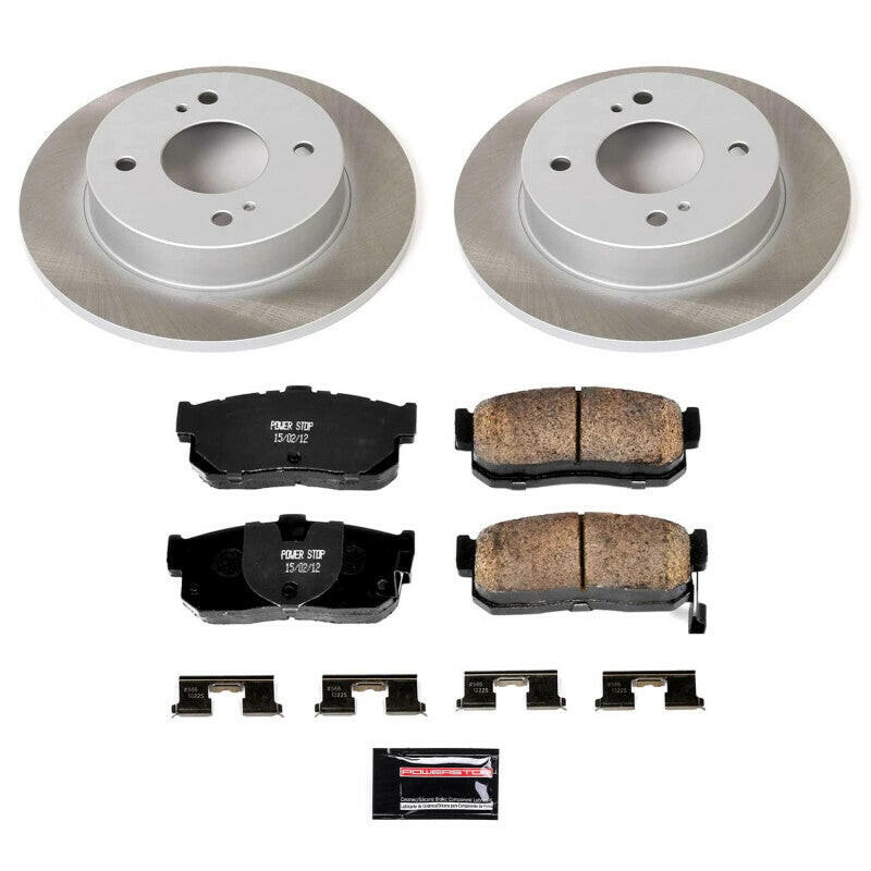 Power Stop 00-01 Nissan Sentra Rear Semi-Coated Rotor Kit Brake Kits - Performance Blank PowerStop