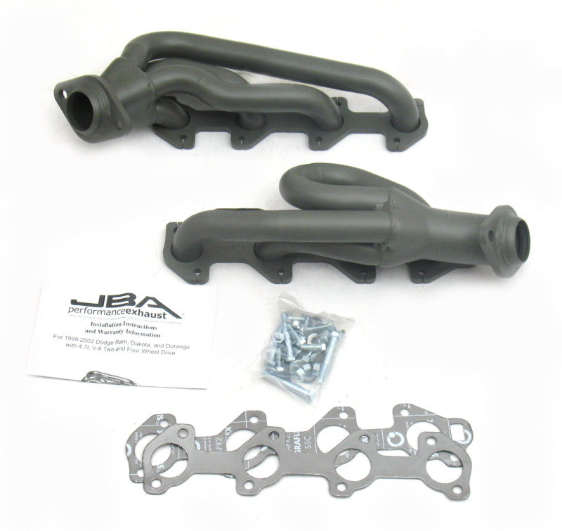 JBA 02-03 Dodge RAM 4.7L PowerTech 1-1/2in Primary Ti Ctd Cat4Ward Header Headers & Manifolds JBA