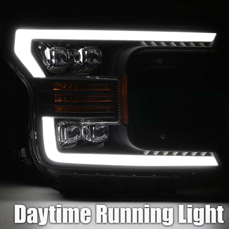 AlphaRex 18-19 Ford F-150 NOVA LED Proj Headlights Plank Style Matte Black w/Activ Light/Seq Signal Headlights AlphaRex