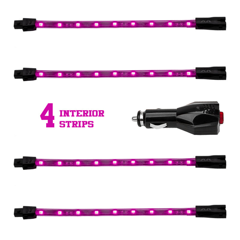 XK Glow Single Color XKGLOW UnderglowLED Accent Light Car/Truck Kit Pink - 4x8In Light Accessories and Wiring XKGLOW
