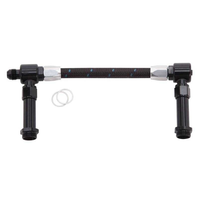 Russell Performance -8 AN to -8 AN ProClassic Holley 4150 Dual Inlet Carb Kit (Black/Silver) Carburetor Fuel Inlet Kits Russell