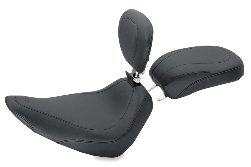 Mustang 84-06 Harley Standard Rear Tire Wide Tripper Passenger Seat - Black Passenger Motorcycle Seats Mustang Motorcycle