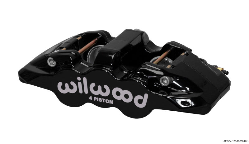 Wilwood Caliper-Aero4-L/H - Black 1.88/1.62in Pistons 1.25in Disc Brake Calipers - Perf Wilwood