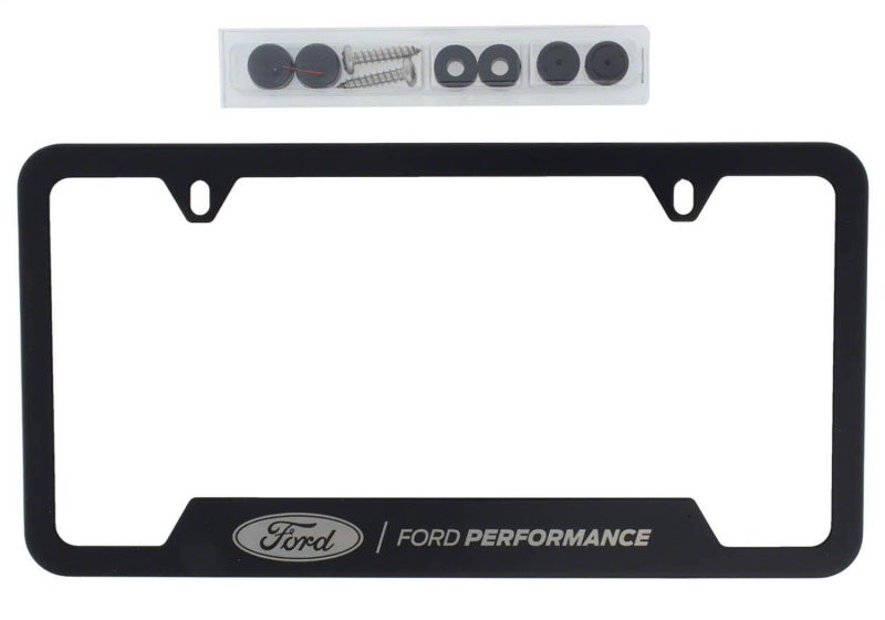Ford Racing Stainless Steel Ford Performance License Plate Frame - Black License Frame Ford Racing