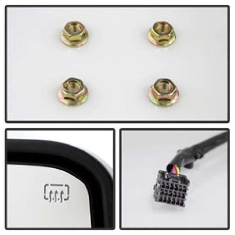 xTune Chevy Silverado 14-16 Heated Amber LED Signal Telescoping Mirrors MIR-CSIL14S-G2-PWH-AM-SET Side Mirrors SPYDER