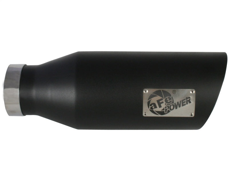 aFe MACHForce XP Exhausts Tips SS-304 EXH Tip 4In x 7Out x 18L Bolt-On (blk) Catback aFe