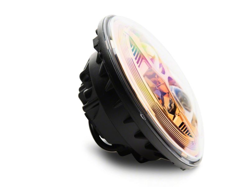 Raxiom 07-18 Jeep Wrangler JK 7-In LED Headlights Orange Housing- Clear Lens Headlights Raxiom