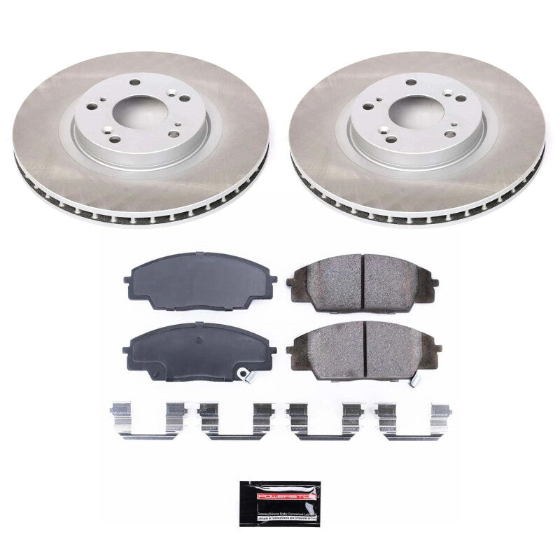 Power Stop 06-11 Honda Civic Front Semi-Coated Rotor Kit Brake Kits - Performance Blank PowerStop