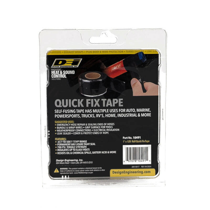 DEI Quick Fix Tape 1in x 12ft - Black Thermal Tape DEI