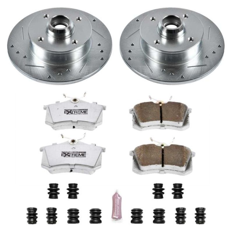 Power Stop 99-02 Volkswagen Cabrio Rear Z26 Street Warrior Brake Kit Brake Kits - Performance D&S PowerStop