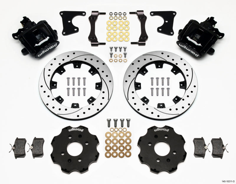 Wilwood Combination Parking Brake Rear Kit 12.19in Drilled Civic / Integra Drum 2.71 Hub Offset Brake Calipers - Perf Wilwood