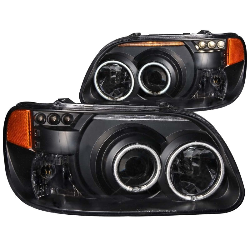 ANZO 1995-2001 Ford Explorer Projector Headlights w/ Halo Black 1 pc Headlights ANZO