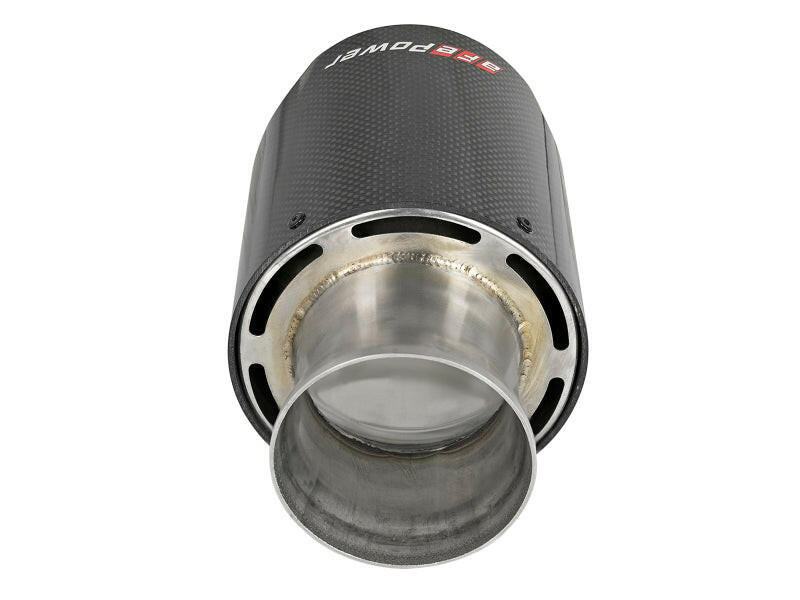 aFe MACH Force-XP 4-1/2in Carbon Fiber OE Replacement Exhaust Tips - 15-19 Dodge Charger/Hellcat Tips aFe