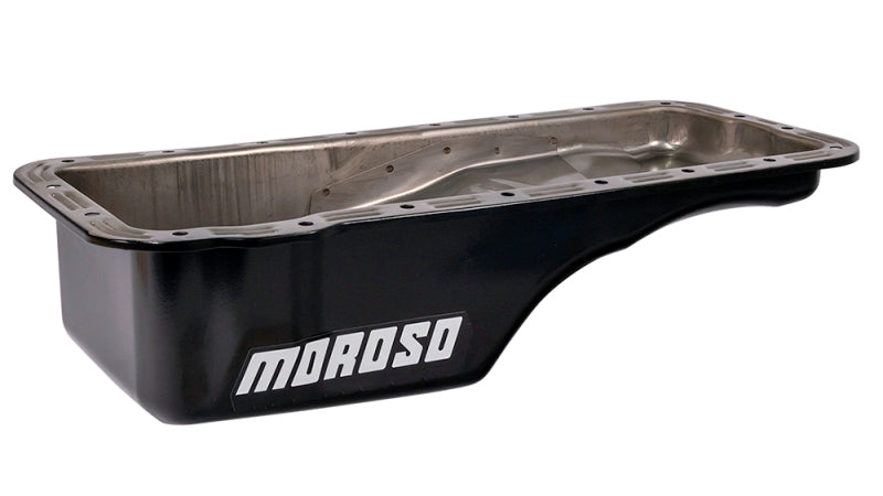 Moroso Ford 352-428 FE Stock (w/Front Sump) Wet Sump 5qt 5in Steel Oil Pan Oil Pans Moroso