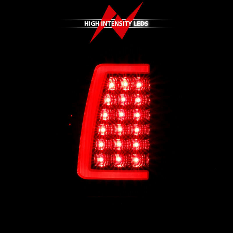 ANZO 1999-2002 Chevy Silverado 1500 LED Taillights Plank Style Black w/Clear Lens Tail Lights ANZO