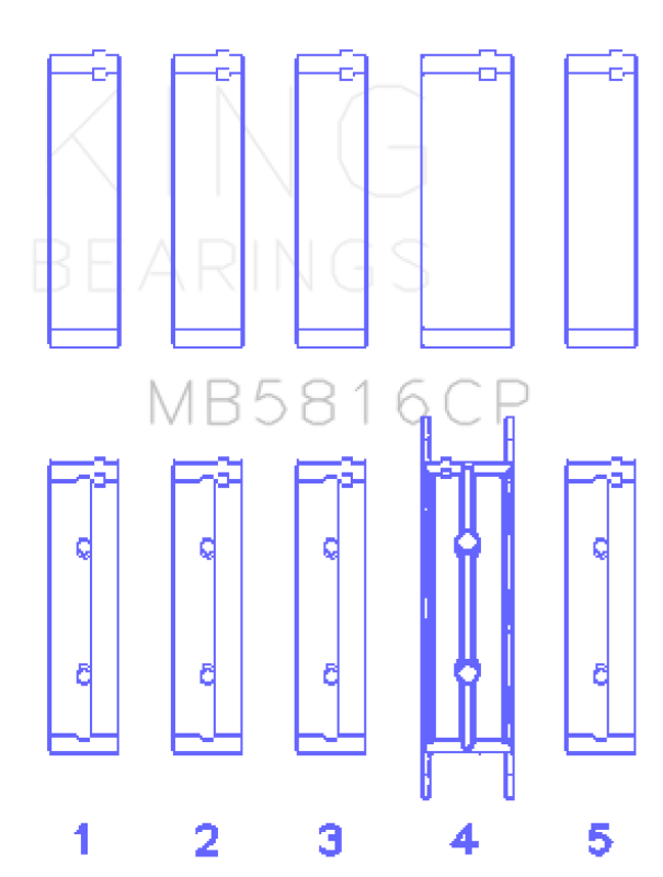 King Engine Bearings Ford 391CI 32V Turbo V8 Power Stroke/ O/S .040in (Size 0.25) Main Bearing Set Bearings King Engine Bearings