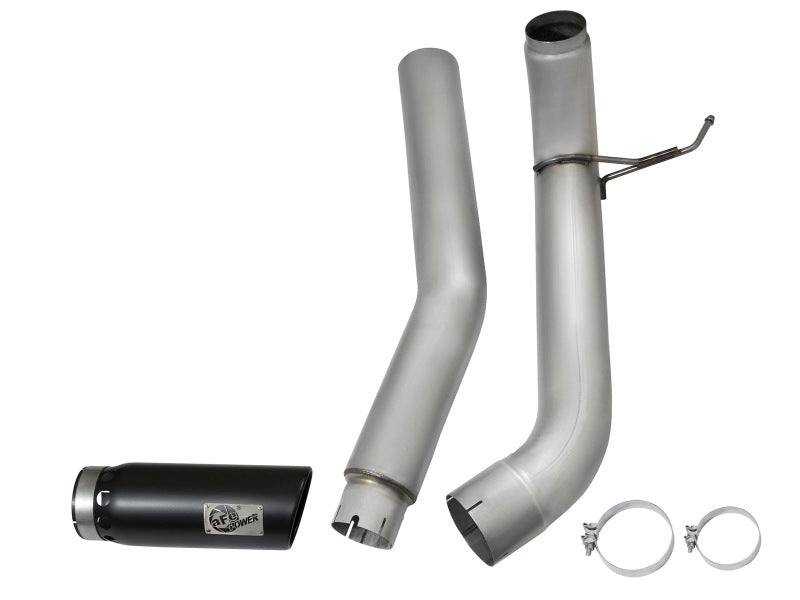 aFe Atlas Exhaust 5in DPF-Back Al Steel 2016 Nissan Titan XD V8-5.0L Black Tip DPF Back aFe